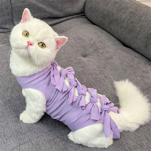 Großhandel Haustier Kleidung <span class=keywords><strong>Hot</strong></span> Sale Cat Recovery Anzug Spay Anti-Licking Entwöhnung anzug Strap Style Chirurgische Kleidung für Katzen - Product Image 5