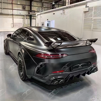 Bumper depan & rok samping serat karbon & lengkungan roda & Spoiler belakang & Diffuser belakang untuk Mercedes AMG GT63 GT50 GT43 Mod Kit bodi lebar