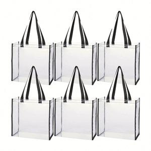 Bolsa de Mano de PVC Transparente Grande Personalizada, Bolsa de Compras Impermeable de PVC, Bolsa de Playa de Vinilo, Bolsa de PVC Transparente Portátil - Product Image 1