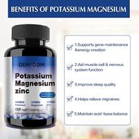 Capsules végétaliennes OEM à marque privée de potassium, magnésium et zinc – Complexe triple minéral – 120 unités – Soutien immunitaire, mémoire et sommeil pour adultes