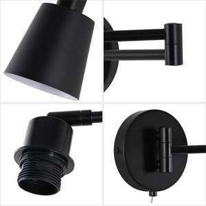 Nouvelle lampe murale LED nordique minimaliste en fer, rotative à 360 degrés et à intensité variable, pour chambre à coucher, style célébrité internet - Product Image 3