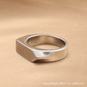 Yunnique Anillo rectangular de acero inoxidable para hombre, diseño geométrico, 3283093, joyería de regalo multicolor - Product Image 3