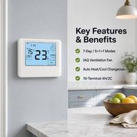 Thermostat programmable carré en gros avec mode ventilateur IAQ et commutation automatique pour systèmes de contrôle CVC domestiques