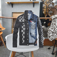 Veste en jean élégante vintage pour hommes, 100% coton impression 3D, manteau à boutons brodés, streetwear