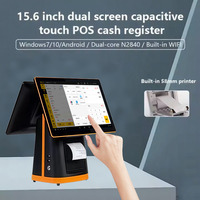 Système de caisse enregistreuse tactile Android 15,6 pouces avec imprimante intégrée de 80 mm et deuxième écran de 15,6 pouces pour la vente au détail et les restaurants
