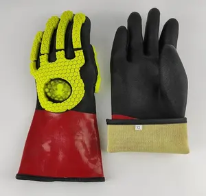 Yulan DPV210 ANSI A5 CE Level E Cut Proof Impact Resistant PVC Nitrile Coated Oilfield Safety Glove With TPR