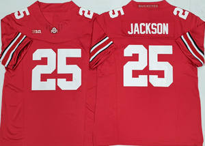 2026 Groothandel Hoge Kwaliteit Goedkope College Team Ohio State Buckeyes # 25 Jackson # <span class=keywords><strong>2</strong></span> Downs geborduurde herentruien - Product Image 3