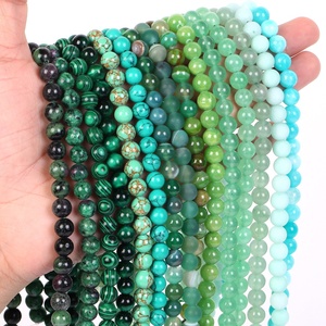 Perles en pierre naturelle, 4/6/8/10/12mm, Quartz vert, Jade, Agate, jaspe, perles de pierres précieuses en vrac pour la fabrication de bijoux, résultats, Bracelets de bricolage - Product Image 2