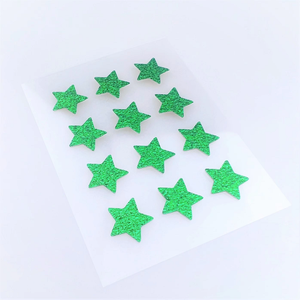 แผ่นแปะสิวกลิตเตอร์สีเขียวด้านแผ่นแปะสิว<span class=keywords><strong>12</strong></span>ชิ้นสติกเกอร์ติดทรัมเมอร์สิวแวววาว - Product Image 2