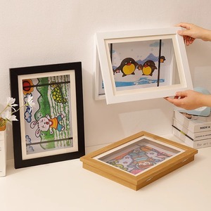 กรอบรูปแม่เหล็กไม้แบบปรับเปลี่ยนได้สำหรับเด็ก แสดงผลงานศิลปะ <span class=keywords><strong>ภาพ</strong></span><span class=keywords><strong>วาด</strong></span> รูปถ่าย ของเด็ก - Product Image 4