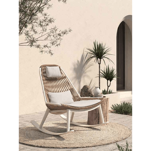 Fauteuil à bascule COMO en argile et corde - Product Image 1