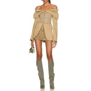 Nouvelle Collection Automne : Ensemble Tailleur Femme de Haute Qualité – Veste Manches Longues Tendance et Short Évasé en Coton Sergé Délavé Effet Acide - Product Image 4