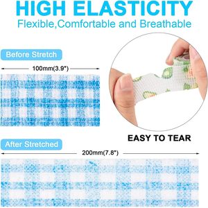 Bandages cohésifs non tissés élastiques résistants à la transpiration et imperméables pour les entorses et le gonflement de la cheville - Product Image 3