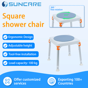 Chaise <span class=keywords><strong>de</strong></span> douche pivotante réglable, tabouret <span class=keywords><strong>de</strong></span> <span class=keywords><strong>bain</strong></span> rotatif à 360°, capacité <span class=keywords><strong>de</strong></span> 120 kg, <span class=keywords><strong>siège</strong></span> <span class=keywords><strong>de</strong></span> sécurité médical pour personnes âgées, handicapées et adultes - Product Image 1