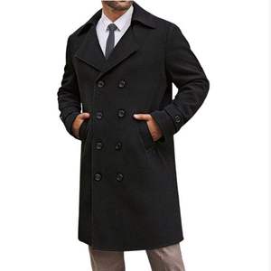 Otoño e invierno, nuevo estilo, chaqueta de <span class=keywords><strong>hombre</strong></span> europea y americana, abrigo de lana de longitud media con doble botonadura para <span class=keywords><strong>hombre</strong></span> - Product Image 5