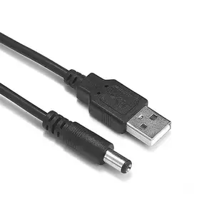 بقيادة قطاع تحكم 5V 12V USB كابل الطاقة 5.5x2.1 مللي متر جاك DC ذكر إلى موصل USB تمديد أسلاك 1 متر بطارية قوة البنك