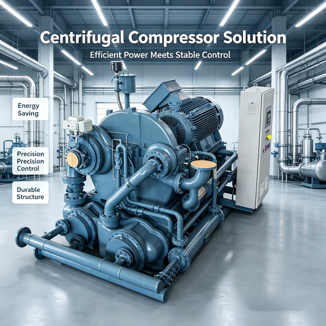 Nanxiang China Supplier 100-600kW High Speed Electric Centrifugal Air Compressor ISO 100% Oil-Free Industrial Turbo Compressor