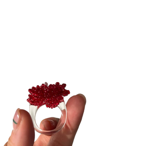 Anelli di Moda Raffinati in Acrilico con Fiore <span class=keywords><strong>Rosso</strong></span> <span class=keywords><strong>Vino</strong></span> Esagerato Personalizzati per Donne - Product Image 1