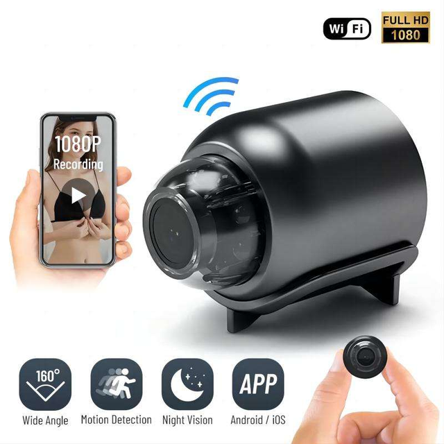 Wireless Outdoor Battery-Powered Home Security Cameras with Night Vision Remote Control Supports WIFI & Projection
