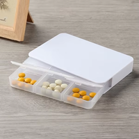 Valise portable en plastique avec 6 compartiments, boîte de rangement pour pilules, conteneur, logo personnalisé
