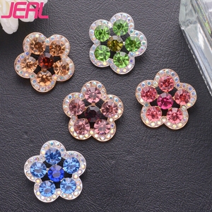 Tinh Tế Kẽm Hợp Kim Hoa Chân Nút Cao Cấp Trang Trí May Mặc Đầy Màu sắc Thạch Thêm Glamour Sang Trọng Dresses Áo Khoác - Product Image 1