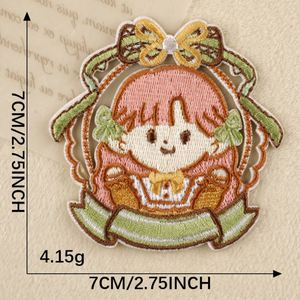 Patchs thermocollants brodés mignons autocollants motif fille de dessin animé, papillon et nœud magique pour la décoration de vêtements et sacs - Product Image 5