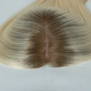 Unprocessed Raw Mink VirginJewish Kosher Topper For Women Silk Base Topper Clip In Hair Piece Silk Base Human Hair Pieces Toupee