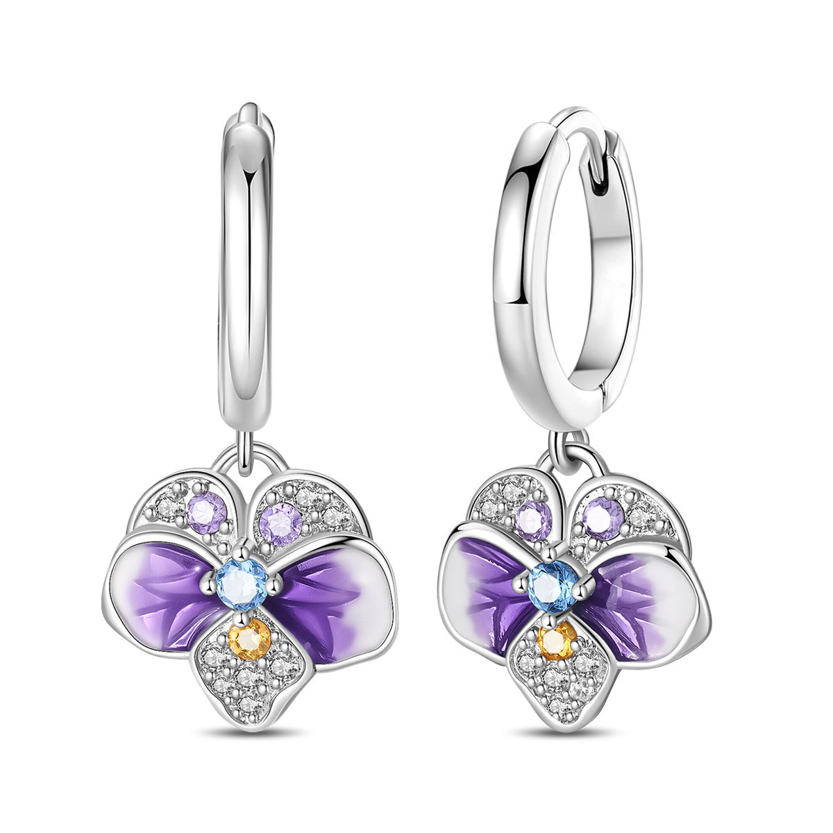 Orecchini Pae433-purple viola del pensiero