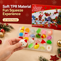 Calendrier de l'Avent de Noël 24 Jours : Ensemble de Jouets Squishy Souples en TPR, Jouets Sensoriels à Presser, Surprise de Fêtes, Cadeau en Gros