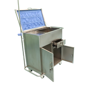 렉캉 B11 완전 밀폐형 스테인리스 4륜 이동식 의료 카트-잠금 가능한 소생 트롤리 의약품 캐비닛 - Product Image 3