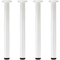 QLLY Pieds de bureau modernes en métal de 28 pouces, robustes, réglables de 1 pouce, pour bureau, établi, table à manger, lot de 4 (blanc) Chine