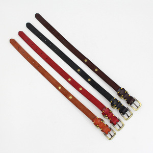 Luxury Leather Collar Copper Print Logo Pet Dog <strong>Cat</strong> Leash Collar <strong>Harness</strong> - Product Image 5