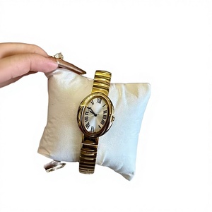 Montres de luxe pour femmes, étanches, cadeau pour petite amie, mode décontractée, montres-bracelets en acier inoxydable à quartz pour femmes, cartiers. - Product Image 1