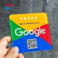 Carré de haute qualité 100mm 120mm impression personnalisée Google Review plaque acrylique étiquette NFC