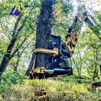 Excavatrice utilisée coupe-arbre avec grappin, cisaillement d'arbre à deux fonctions et outils de l'industrie forestière pour PC200 PC210 PC220
