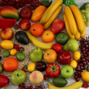 Fruits artificiels de haute qualité, assortiment pomme, pêche, orange, raisin, mangue, accessoires réalistes, décorations artisanales en mousse, décoration intérieure - Product Image 5