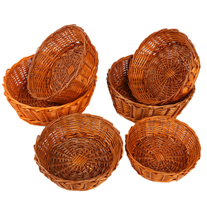 New <strong>Wicker</strong> Woven Storage <strong>Basket</strong> Round Rattan Large Fruit <strong>Wicker</strong> Picnic <strong>Baskets</strong> for Gifts Storage - Product Image 2