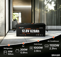 Expédition rapide depuis l'entrepôt américain |   Batterie au phosphate de fer et de lithium 12,8 V 628 Ah pour système solaire hors réseau pour camping-car
