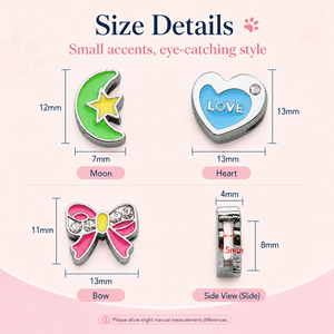 Breloques en émail de 8 mm avec cristaux pour collier de chien, laisse, bracelet en alliage de zinc, mignonnes, unisexe, cadeau de mariage, fête, bijoux DIY - Product Image 3