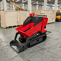 Chariot à chenilles thermique 1100 lbs (500 kg) homologué EPA, brouette motorisée 6,5 CV avec benne hydraulique, mini-chargeur de jardin pour terrains accidentés en acier