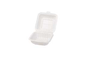 Offre Spéciale – Boîte à repas jetable articulée 8x8 pouces à 3 compartiments pour plats à emporter, idéale pour burgers et autres plats rapides - Product Image 3