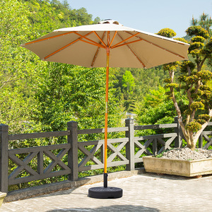 7.5FT Modern Iron Outdoor Furniture LED Patio Umbrella Solar Powered <b>Lights</b> UV Printed Crank Tilt Shade Canopy 3m Radii - Product Image 5