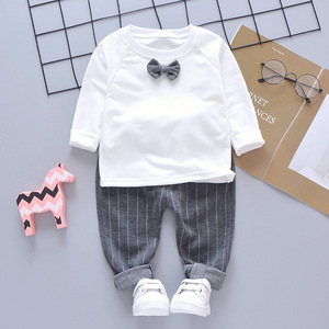 Ensemble de costume trois pièces pour garçons, style britannique, printemps-automne 2020, nouveau, 1-3-4 ans, 2 bébés, motif à carreaux élégant, costume en polyester - Product Image 5
