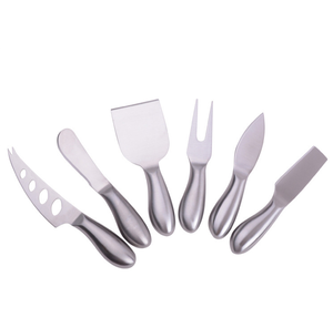 DF01 Venta al por mayor de cuchillos de queso de acero inoxidable personalizados, cuchillo para untar mantequilla, herramienta de repostería, juego de 6 cuchillos para queso - Product Image 1