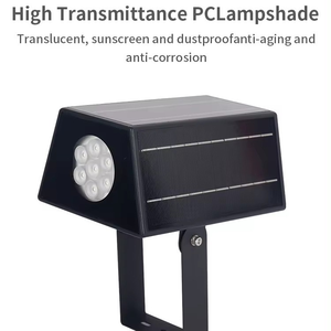Panneau d'affichage jardin carré parc paysage extérieur IP65 aluminium <span class=keywords><strong>projecteur</strong></span> de mise au point intégré solaire <span class=keywords><strong>LED</strong></span> lumière d'inondation télécommande - Product Image 4