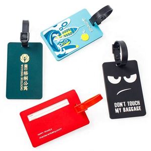 OEM Custom Soft 2D Anime Silicone PVC Luggage Tag Cute Fashion Letter Logo Name Travel Tag - Product Image 4
