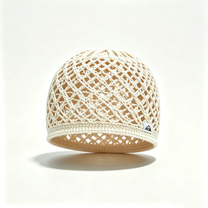 Unisex Hollow Crochet Mesh Beanie Summer Breathable Cotton Yarn Skull <b>Cap</b> Custom ACE <b>Mountain</b> Woven Label Character - Product Image 5