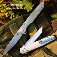 Couteau pliant EDC à lame M390 personnalisable dernier couteau de camping Slim Gentleman's avec manche en titane OEM DIY Grade