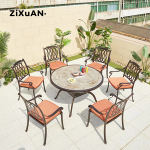 Outdoor Courtyard Villa <strong>Garden</strong> Open-air Balcony <strong>Tiles</strong> Cast Aluminum <strong>Tables</strong> and Chairs Waterproof Sun protection Furniture - Product Image 6