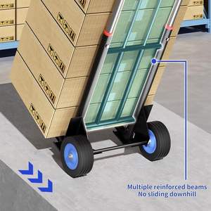 Carretilla de Plataforma Multifuncional Universal de Acero Inoxidable, Carretilla de <span class=keywords><strong>Mochila</strong></span> Resistente para Almacenamiento, Compras y Uso en Oficina, Color Negro - Product Image 4